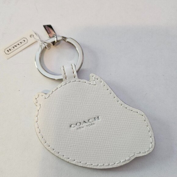 Coach Leather Rabbit Key Chain Fob Bunny White - Picture 2 of 3